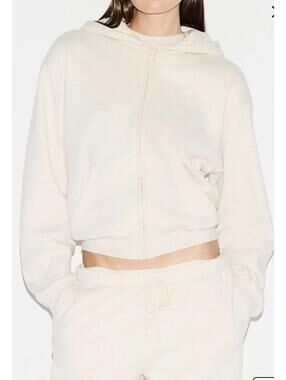 SKIMS Classic Zip Up Hoodie Heather Oatmeal XXS NWT Oversized Fit